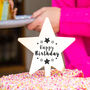 'Happy Birthday' Gold Cake Star Topper, thumbnail 2 of 6