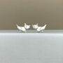 Stunning Silver Origami Cat Earrings, thumbnail 1 of 3