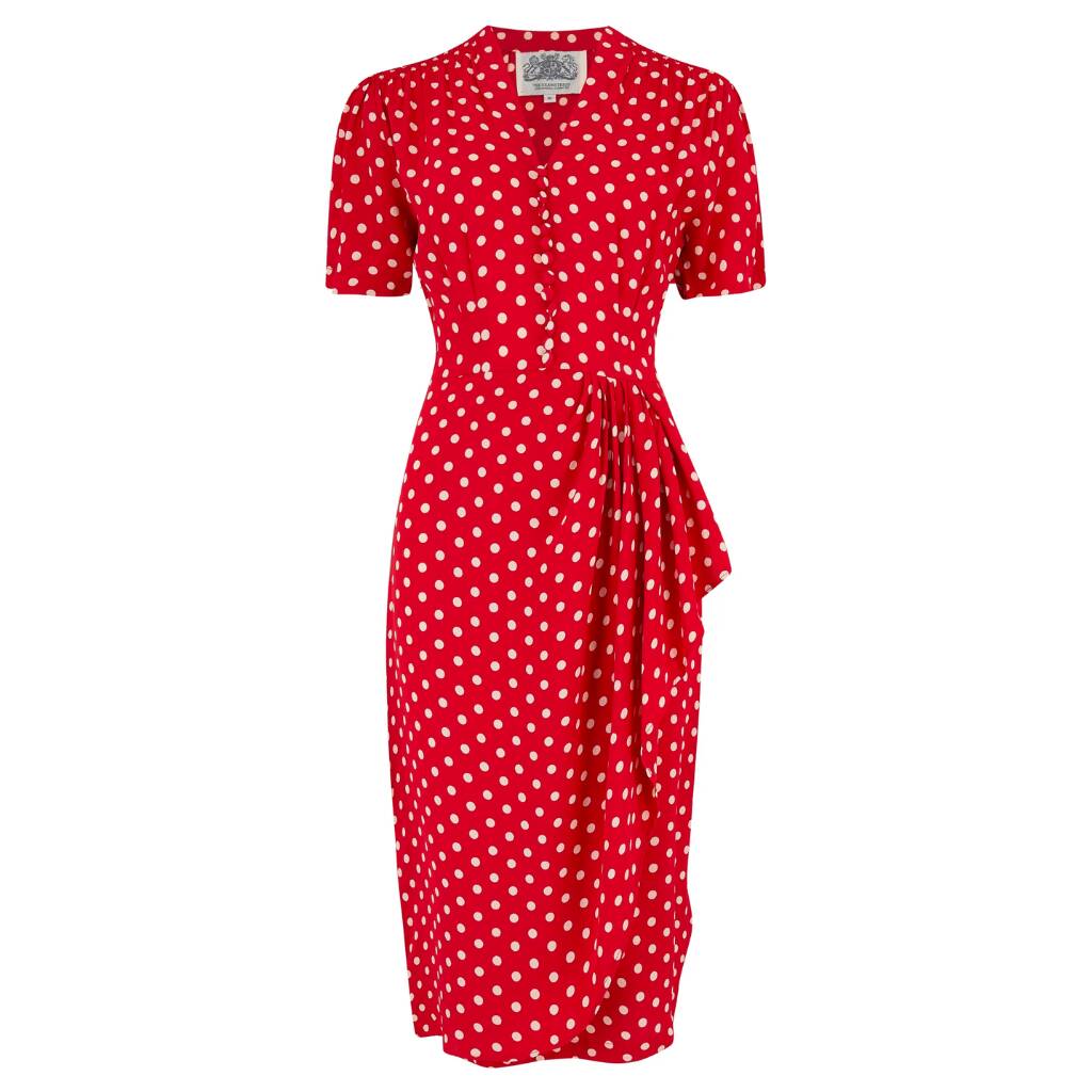 Mabel Dress In Red Polka Dot Vintage 1940s Style By The Seamstress of ...