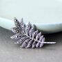 Sterling Silver Marcasite Leaves Small Brooch, thumbnail 6 of 10