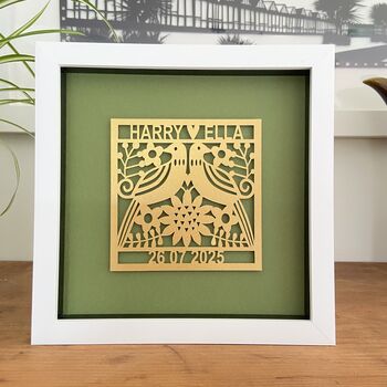 Custom Framed Artwork With Names And Date, 2 of 9