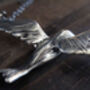 Oxidised 925 Silver Flying Bird Necklace Gold Plated, thumbnail 6 of 8