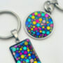 Rectangle Disco Keyring With Colourful Sparkles, thumbnail 6 of 8