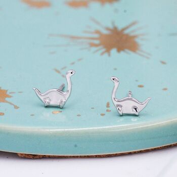 Plesiosaurus Dinosaur Stud Earrings, 3 of 10