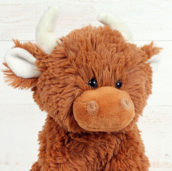 Highland Cow Brown Plush Soft Toy, Gift, 5 of 9