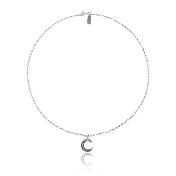 Mini Silver Crescent Moon Necklace, 3 of 5