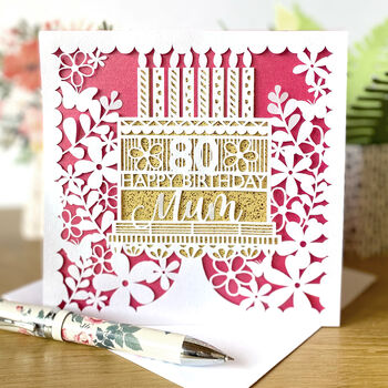 Personalised Floral Birthday Cake Card, 2 of 8
