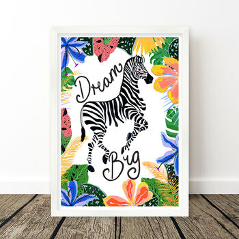 Dream Big Zebra Nursery Print, 8 of 11