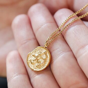 Personalised Gold Plated Steel Zodiac Pendant Necklace, 6 of 12