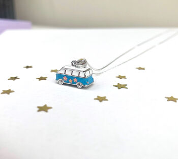 Sterling Silver Camper Van Enamel Necklace, 4 of 9