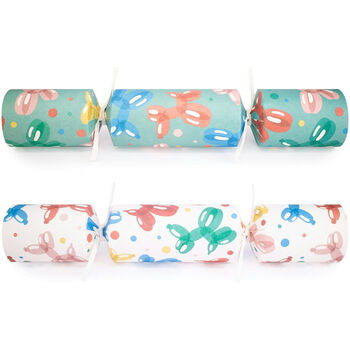 Festive Multicoloured Christmas Balloon Crackers Set Of Six, 2 of 5