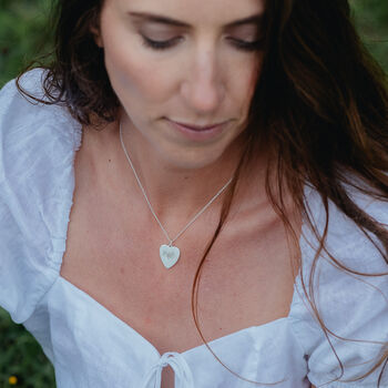 Silver Moonstone Heart Necklace, 2 of 6