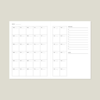 Weekly Planner, A5, Undated In Green Palm Print, 7 of 8