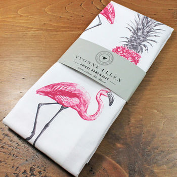 Flamingos And Pineapples Tea Towel, 3 of 3