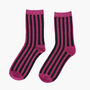 Berry And Black Vertical Stripe Glitter Socks Women's, thumbnail 4 of 4