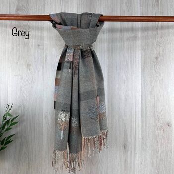 Mulberry Tree And Check Pattern Scarf, 5 of 7