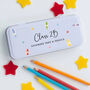 Personalised Name Crayon Metal Pencil Case Tin, thumbnail 2 of 3