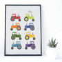 Personalised Bright Tractors Gift Print, thumbnail 2 of 8