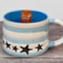 Blue And White Striped Starfish Mug, thumbnail 1 of 3