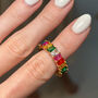 Rainbow Ring With Colourful Baguette Stones, thumbnail 1 of 6