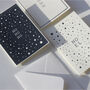 Monochrome Pack Of Six Hand Printed Christmas Cards, thumbnail 1 of 6