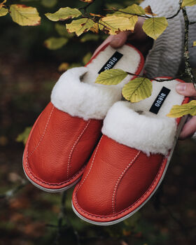 Red Wool Slippers, 3 of 4