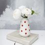 Off White Peony And Fern Bouquet In Spotted Vase, thumbnail 1 of 4