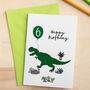 Personalised Dinosaur Birthday Card With 3D Age, thumbnail 1 of 4