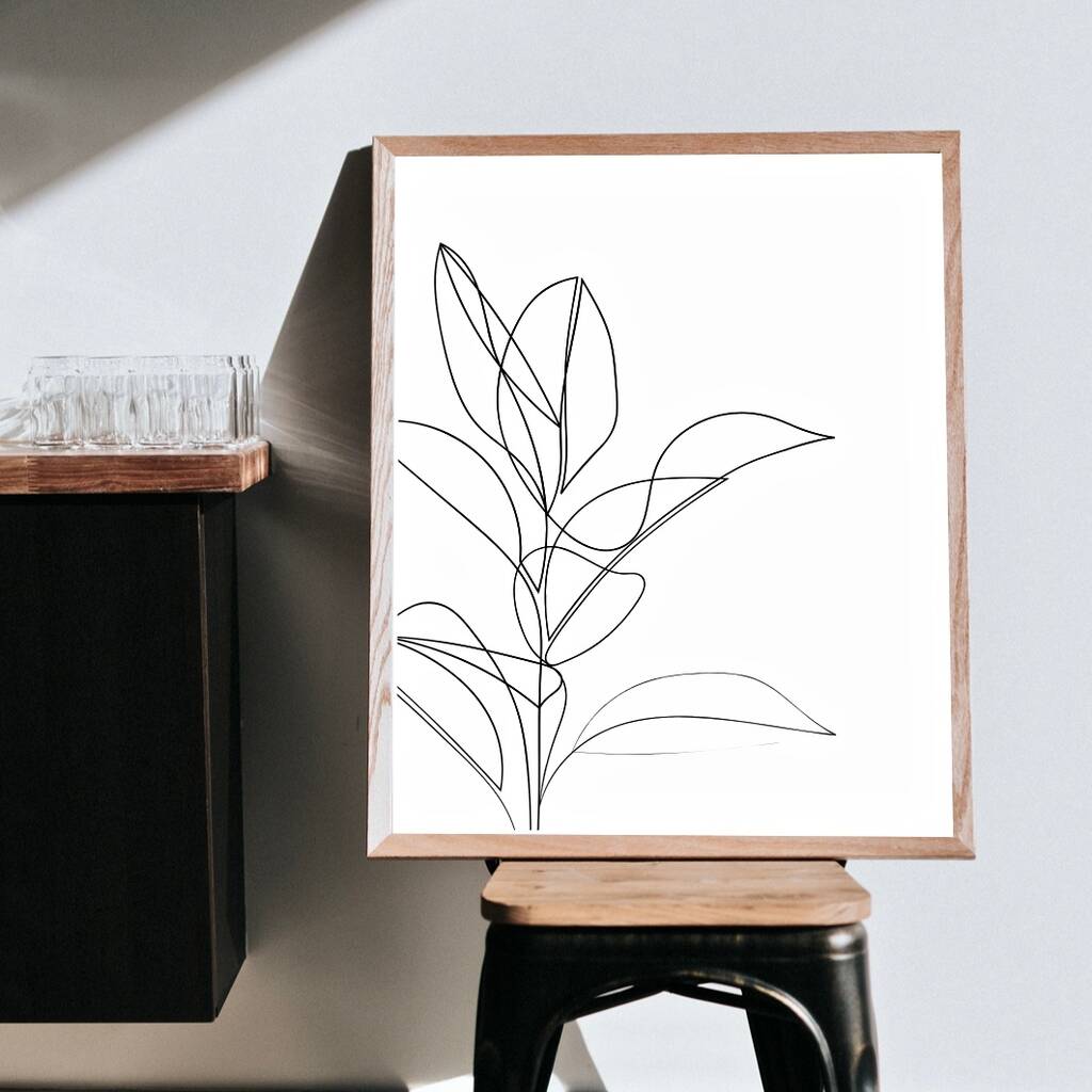 Rubber Plant Line Drawing Print By Adam Regester Design ...