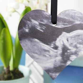 Baby Scan Photo Heart Decoration For Mums To Be, 8 of 9