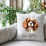 Personalised King Charles Spaniel Hearts Cushion Cover Gift, thumbnail 2 of 2