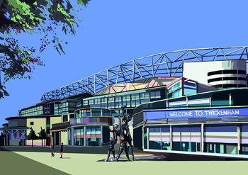 Twickenham Stadium, Rugby Illustration Print, 2 of 2