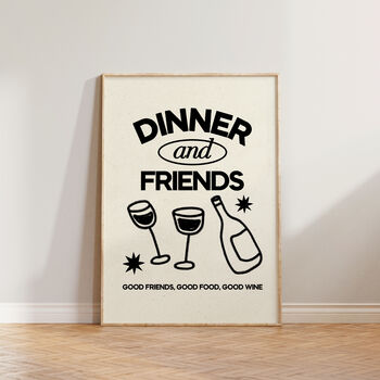 Dinner And Friends Retro Hand Drawn Illustration Print, 2 of 10