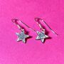 Silver Star Earrings, thumbnail 3 of 4