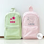 Green Personalised Name/Initials Unisex Mini Backpack, thumbnail 5 of 7
