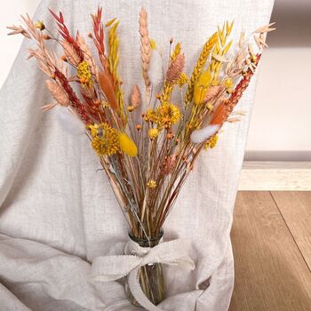 Orange And Yellow Dried Flower Arrangement With Vase, 2 of 2