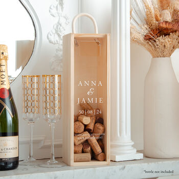 Personalised Engagement Bottle Box Cork Collector, 2 of 6