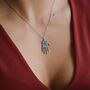 Silver Hand Pendant Necklace Protection Jewelry, thumbnail 4 of 5