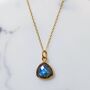 Tri Cushion Labradorite Gold Plated Necklace, thumbnail 2 of 6