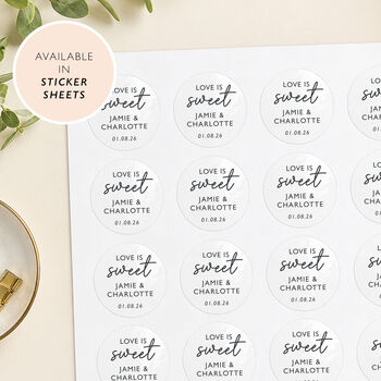 Sweet Wedding Favour Bag Stickers, 4 of 9