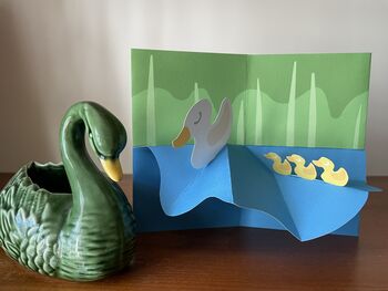 Handmade Mother Duck And Ducklings Pop Up Card, 4 of 4