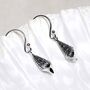 Sterling Silver Spiral Shell Dangly Earrings, thumbnail 3 of 7