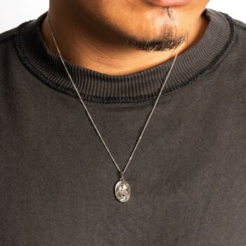 Virgin Mary Gold Pendant Chain Necklace For Men, 6 of 8