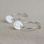 Sterling Silver Heart Paw Print Charm Hoops, thumbnail 2 of 3