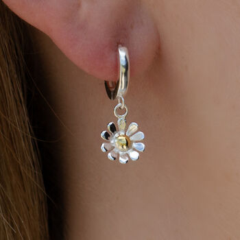 Sterling Silver Daisy Earrings, 2 of 6