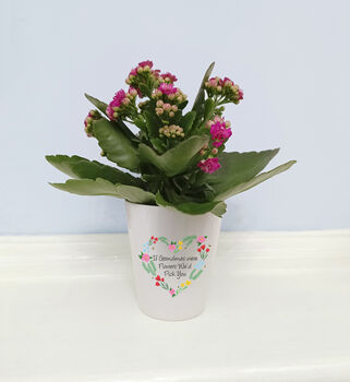 Personalised Floral Heart Plant Pot. Flowerpot For Mum, 4 of 6