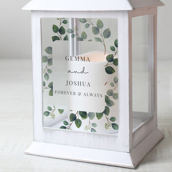Personalised Botanical White Lantern – Perfect Wedding Gift For Couples, 2 of 5