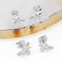 Mini Sterling Silver Bee Stud Earrings, thumbnail 2 of 6
