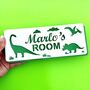 Personalised Dinosaur Children's Name Door Plaque, thumbnail 1 of 12