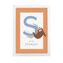 Personalised Animal Alphabet A4 White Framed Print, thumbnail 6 of 12